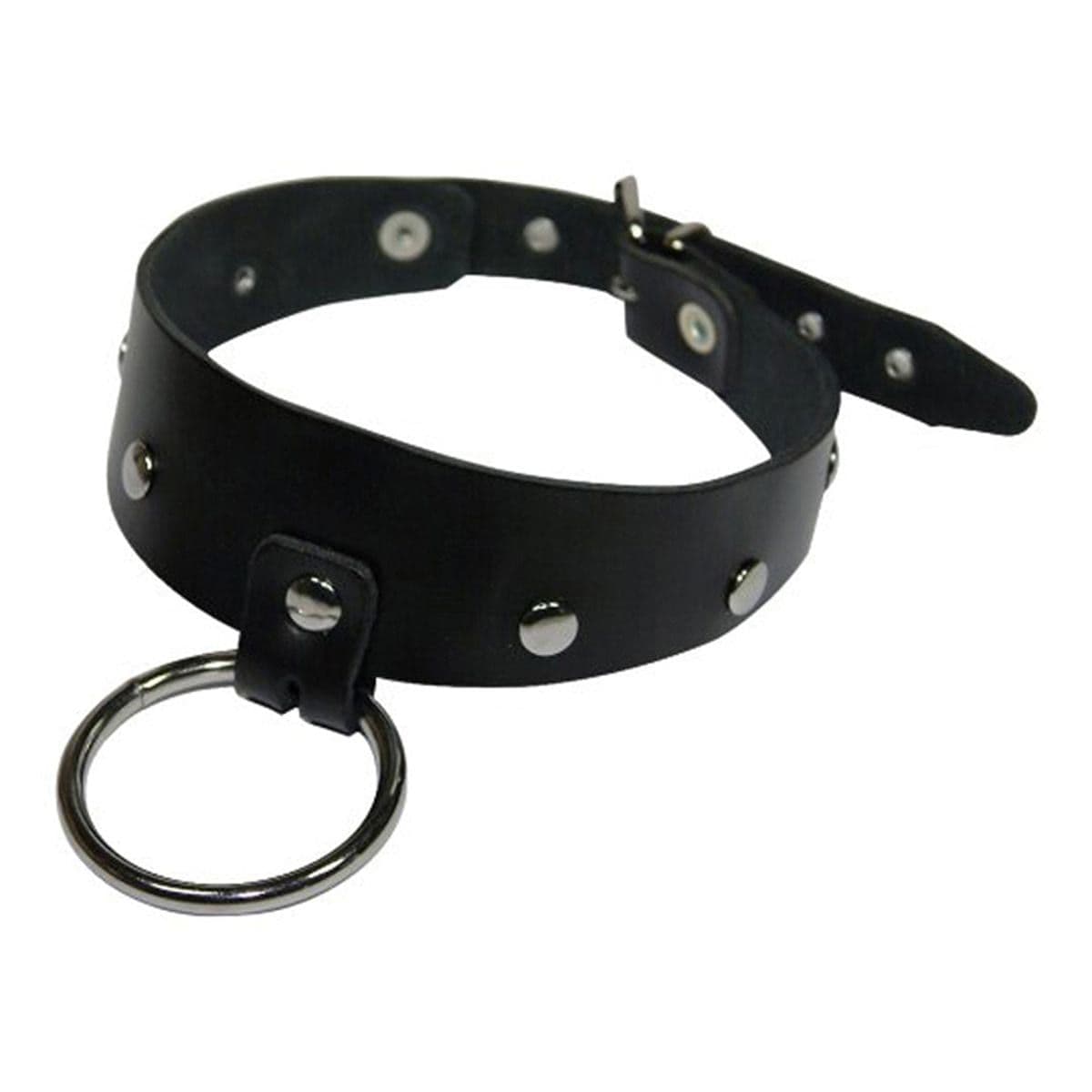 Collier en cuir avec anneau