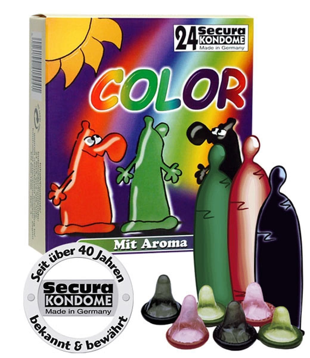 Préservatifs colorés Secura – 24 pièces 