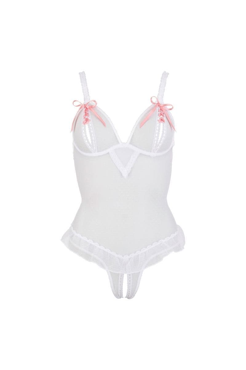 Body ouvert blanc/rose