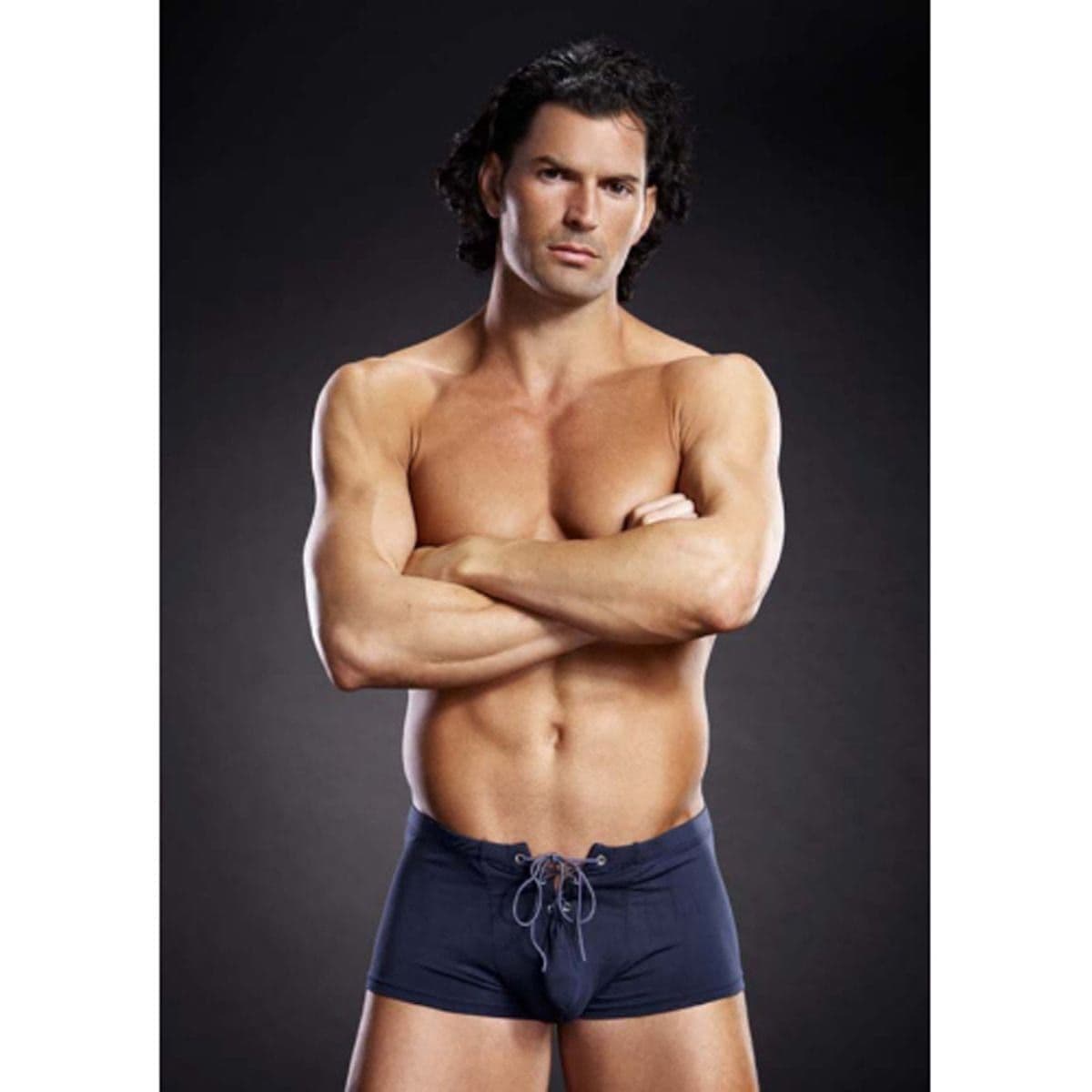 Short Boxer Bleu Marine avec des Lacets