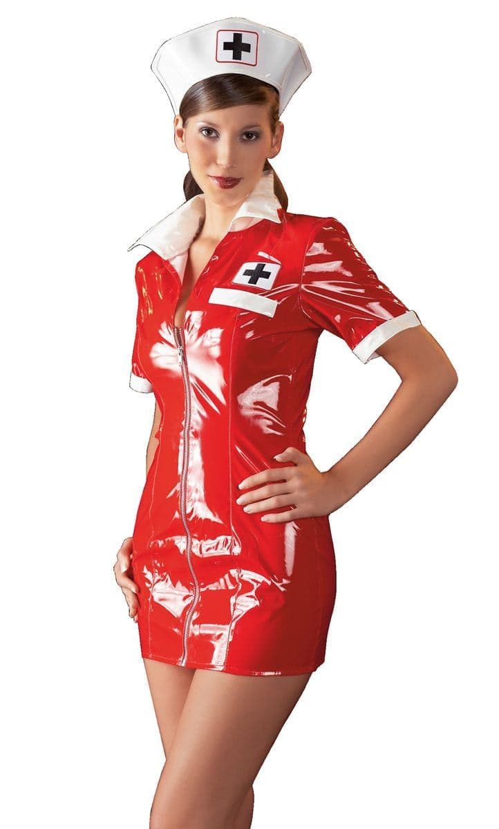 Tenue d’infirmière vinyle rouge